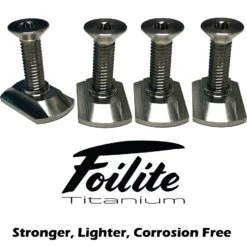 Foilite - M6 Titanium Hydrofoil Hardware Set - 4 Track Nuts And 4 M6 Screws